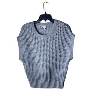 Jenniffer Lopez Knitted Sweater Top Women's Size S Crewneck Sleeveless Preppy